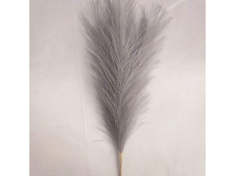  Grande herbe de pampa gris faux 5 tiges extra moelleux faux 70cm bouquet de fleurs plume salon home decor boho home decor grand vase table fleur mariage, gris  - Conforama E