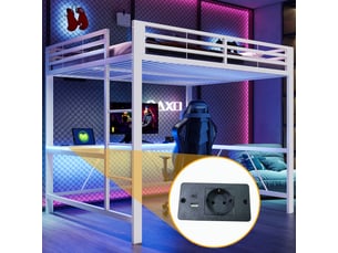 Lit mezzanine 160x200 cm coloris blanc