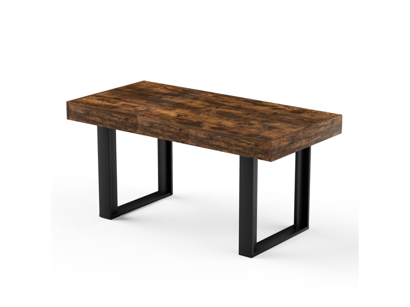  Table à manger extensible 120-160 cm, style rétro, marron rustique, 8 personnes  - Conforama D