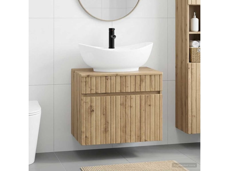 Ensemble de mobilier de salle de bain chêne artisanal cf64618 - Conforama B