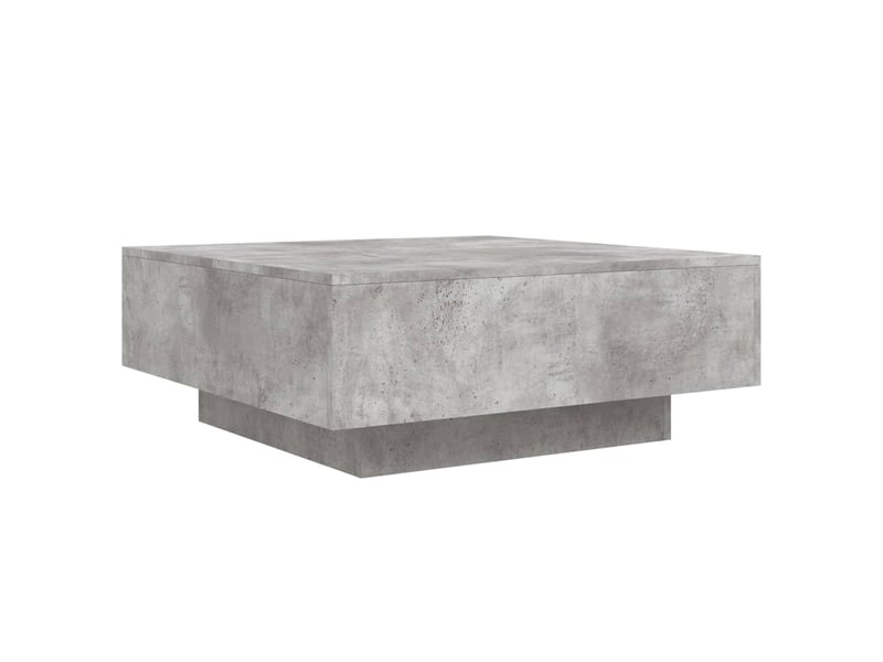 Table basse - table de salon - table à thé avec lumières led gris béton 80x80x31 cm - Conforama C