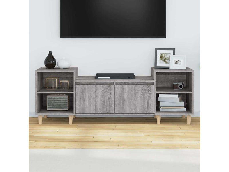  Meuble tv - banc tv - meuble de rangement sonoma gris 160x35x55 cm bois d'ingénierie  - Conforama D