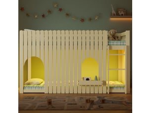 Lit mezzanine 90x200 cm <strong>OKWISH</strong>  <strong></strong> coloris naturel