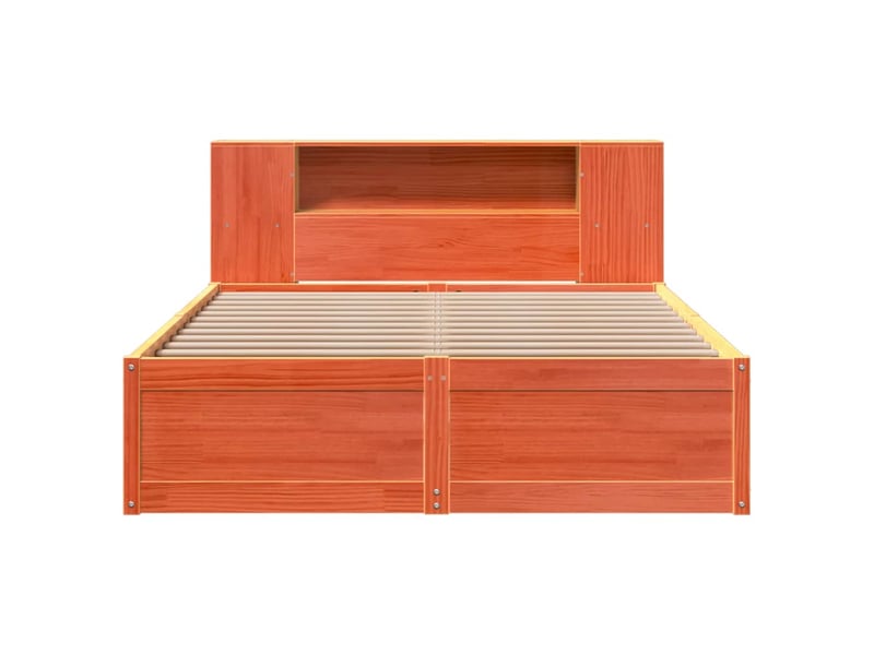  Lit double- lit adulte -  cadre de lit sans matelas  marron 135x190cm bois pin massif  - Conforama C