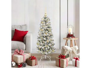 Sapin de noël, arbre de noël artificiel à branches articulées vert et blanc cf61121