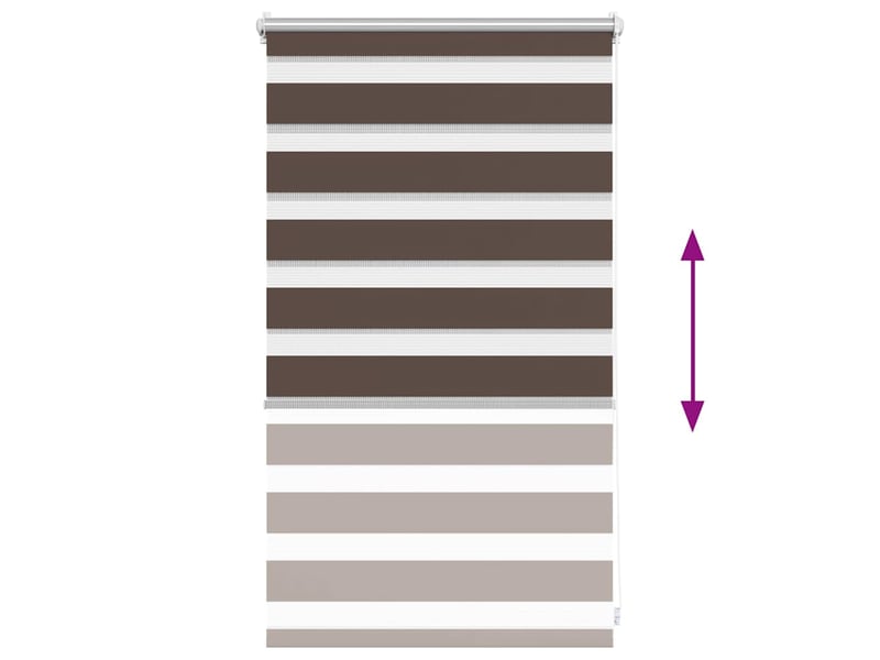 Store vénitien zebra, store de fenêtre 50,9 x 100 cm, largeur du tissu 46,7 cm, couleur café cf48206 - Conforama E