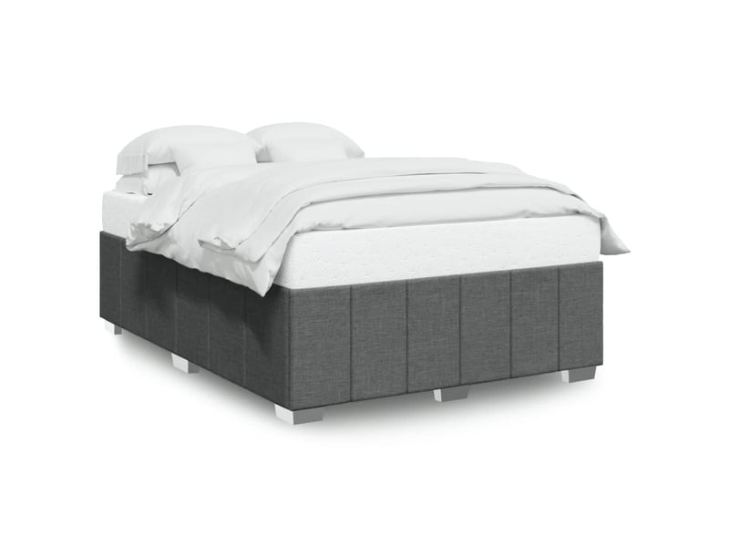  Lit double- lit adulte -  cadre de lit sans matelas gris foncé 140x200 cm tissu  - Conforama A