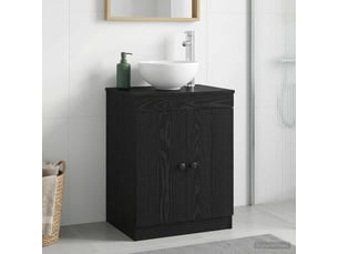 Armoire de salle de bain, meuble de rangement noir 54x41x70 cm bois d'ingénierie