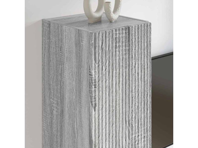  Meuble tv - banc tv - meuble de rangement mural 30 x 31 x 100 cm gris sonoma bois d'ingénierie  - Conforama D