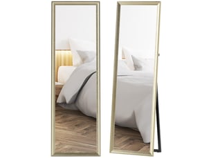 Miroir en pied sur pied ou mural verre trempé coloris or 50 x 160 cm