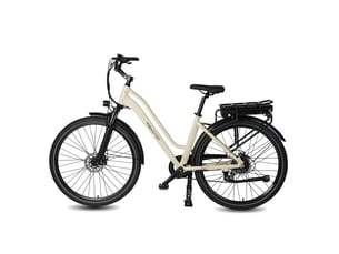 Vélo électrique de ville maxtron urban 7, batterie 36v 12.8ah, beige