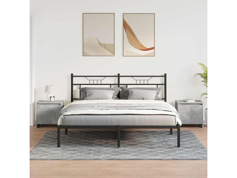  Lot de 2 tables de chevet - cabinet de chevet - table de nuit gris béton 45x34x44,5cm bois d’ingénierie  - Conforama B