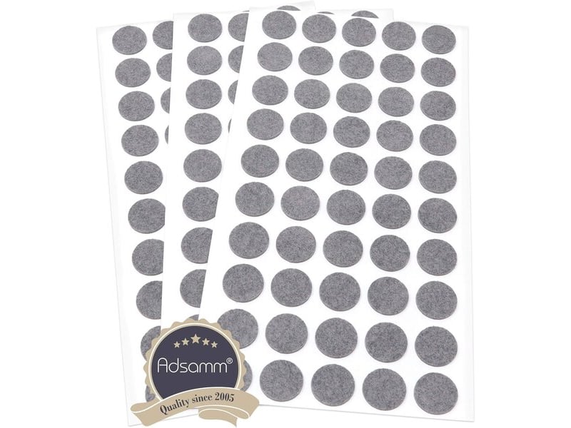  Adsamm® 150 x patins de feutre adhésifs gris diamètre 16 mm ronds patins de feutre adhésifs de 1,5 mm d'épaisseur.  - Conforama D