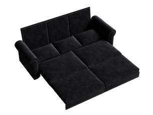 Canapé droit convertible <strong></strong> <strong>Fay Lum</strong> 3 places Velours noir
