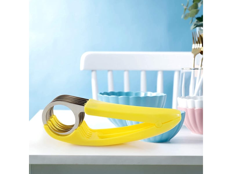  Trancheuse à banane, abs + acier inoxydable - éplucheur de salade de fruits et légumes - outils de cuisine pour banane, saucisse, fraise, raisin  - Conforama E
