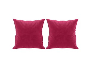 Lot de 2 coussins décoratifs rouge bordeaux 40x40 cm velours cf60887