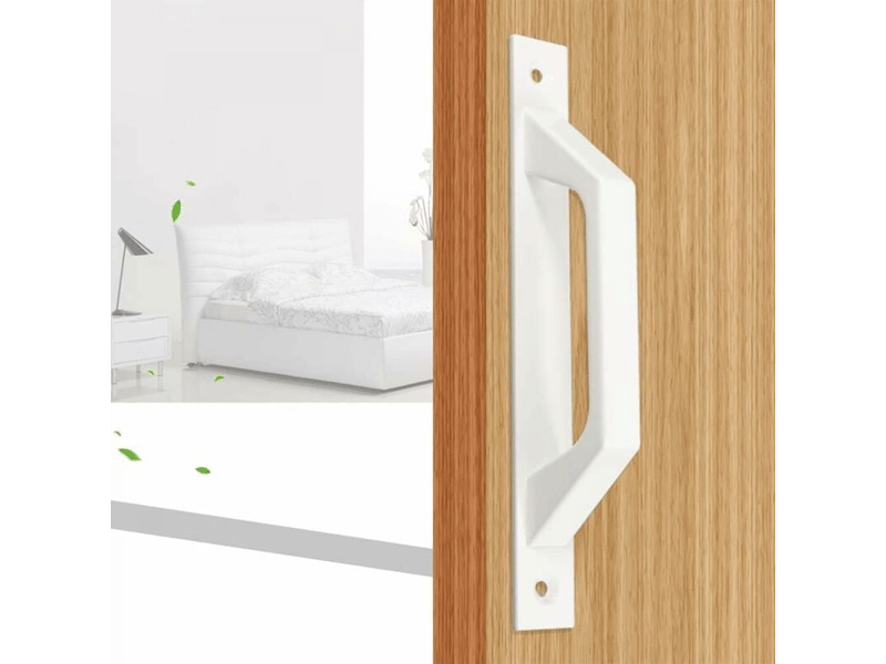  Poignée blanche pour porte de grange coulissante, poignée de porte coulissante sans perçage, adaptée aux portes, fenêtres et armoires  - Conforama C