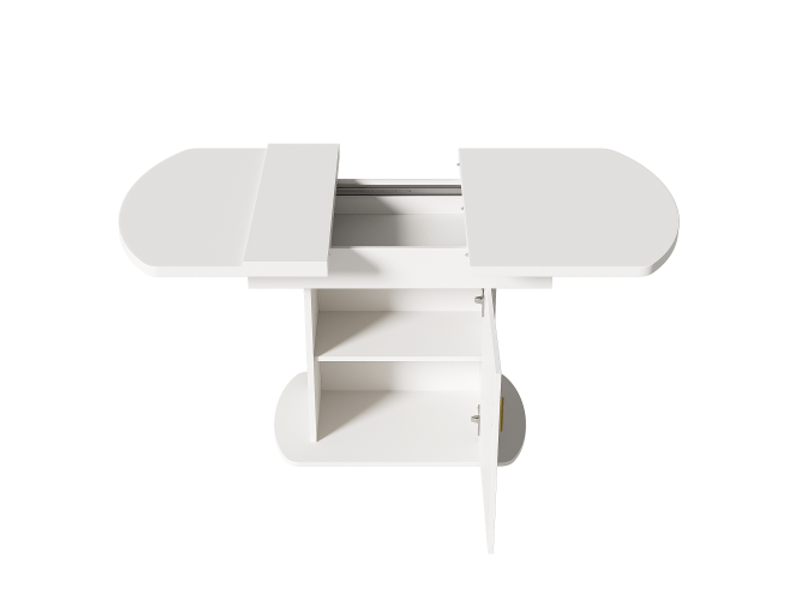  Table à manger extensible ovale 110130cm en panneau de particules avec rangements et poignée en or,blanc+or table bicolore - Conforama D