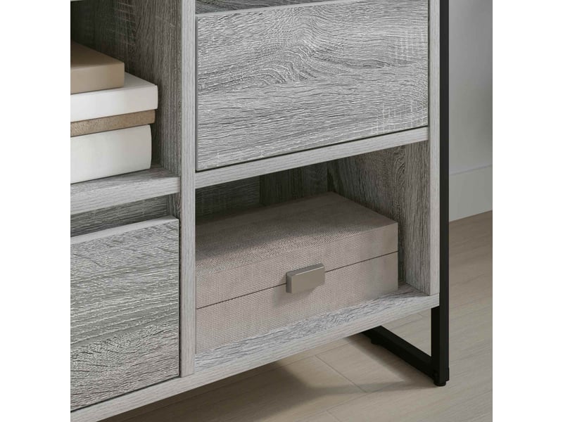  Meuble tv - banc tv - meuble de rangement 100 x 36 x 49,5 cm gris sonoma bois d'ingénierie  - Conforama D