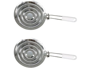 Ensemble de diffuseurs de chaleur pour cuisinière à gaz 2 pièces - acier inoxydable - 20,5 cm - manique pliable en acier inoxydable