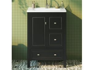 Meuble vasque sur pied 62x47x90 cm avec 3 tiroirs noir