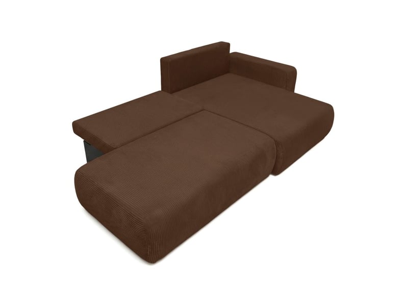 Canapé d'angle max réversible et convertible 5 places alya en velours côtelé - marron ALYA - Conforama C