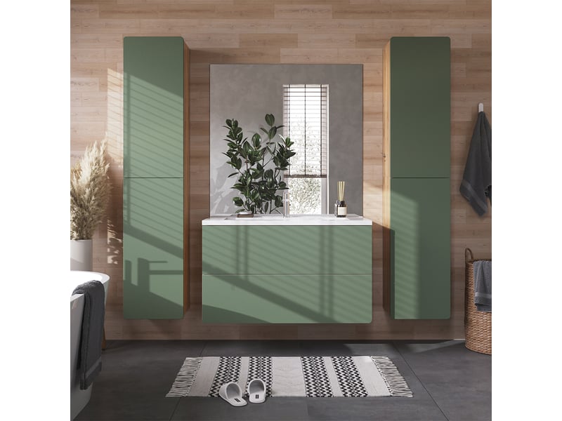  Vicco ensemble de meubles de salle de bain, vertchêne doré, 4 pièces  - Conforama C