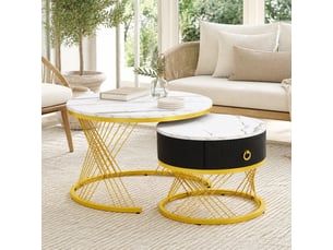 Table basse rond(e) coloris bicolore <strong>FLORAGRACE</strong> <strong></strong>