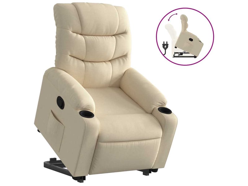 Fauteuil inclinable salon, fauteuil relax crème tissu shl74824  - Conforama A