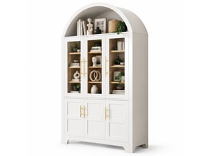 Vitrine coloris blanc 9 étagère(s) DESVIAE - 110 cmx185 cm