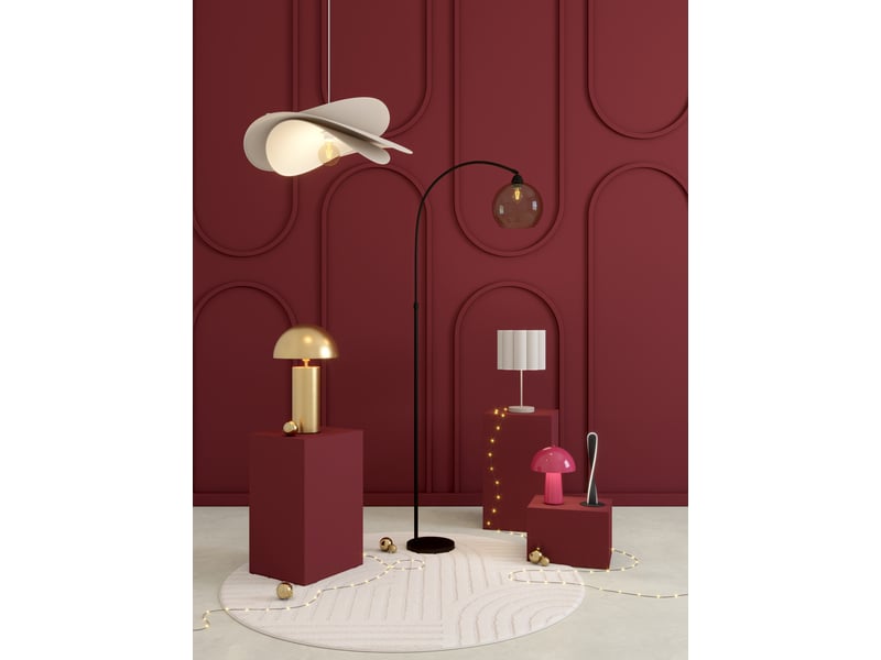 Lampadaire 143 cm KUSAKI coloris beige - Conforama X