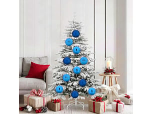 Ensemble de boules de noël xl 9 pcs bleu ø 15 cm plastique