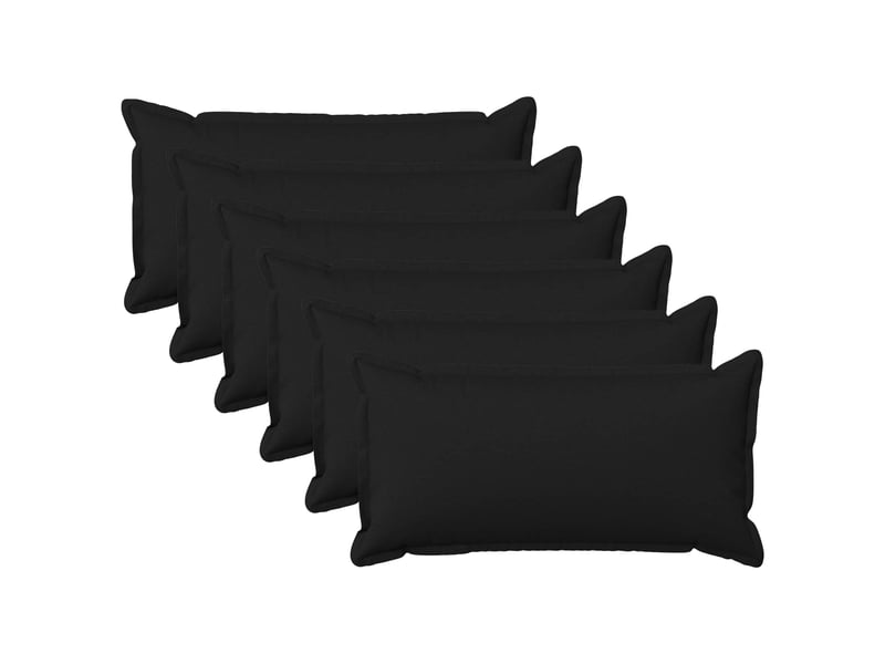  Lot de 6 coussins avec oreiller, coussins décoratifs houten noir lin synthétique cf51315  - Conforama B