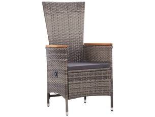 Lot de 2 chaises d'extérieur avec coussins résine tressée gris