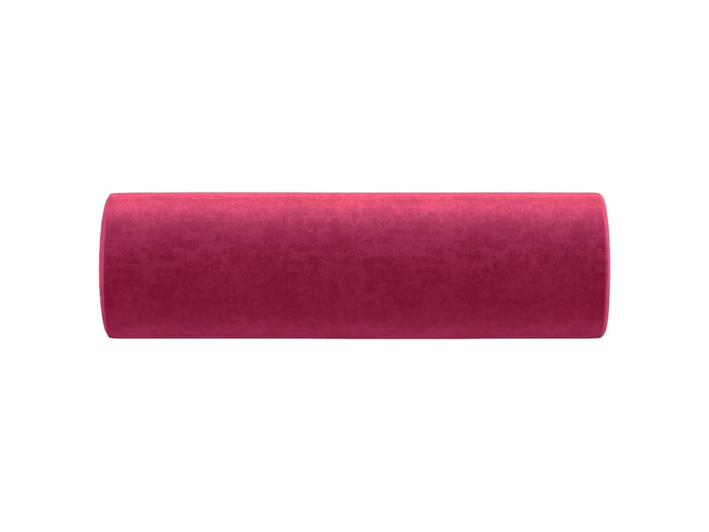  Lot de 2 coussins décoratifs rouge bordeaux ø15x50 cm velours cf60889  - Conforama D