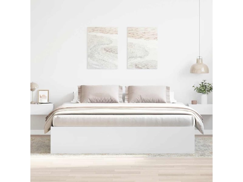  Lit double- lit adulte -  cadre de lit sans matelas blanc 180x200 cm  - Conforama B
