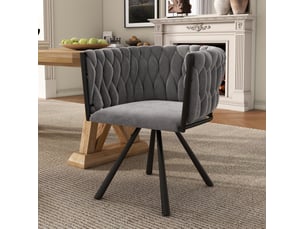 Lot de 6 chaises de salle à manger pivotantes 360° en velours gris