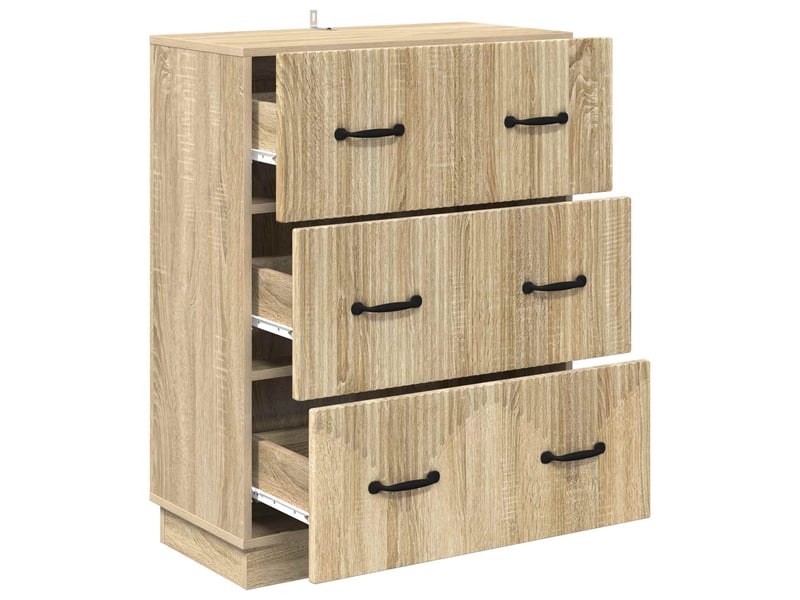 Armoire de rangement bureau, armoire à tiroirs chêne sonoma 66 x 34,5 x 87 cm  - Conforama E