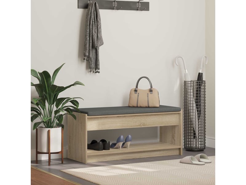  Banc d'entrée, banc interieur chêne sonoma 103x38x45 cm  - Conforama B