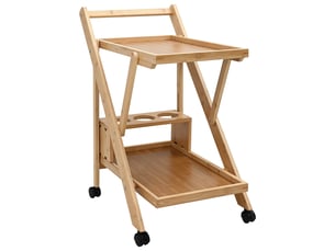 Desserte de cuisine, chariot de rangement avec roues marron clair 65x40,5x76,5 cm