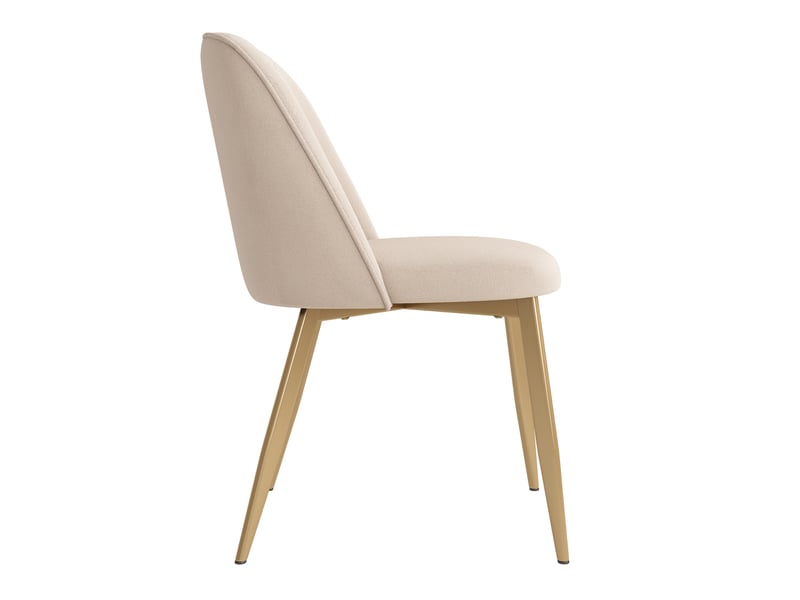  Lot de 6 chaises de salle à manger 53x50x80 cm – beige et doré – velours, dossier semi-enveloppant  - Conforama D