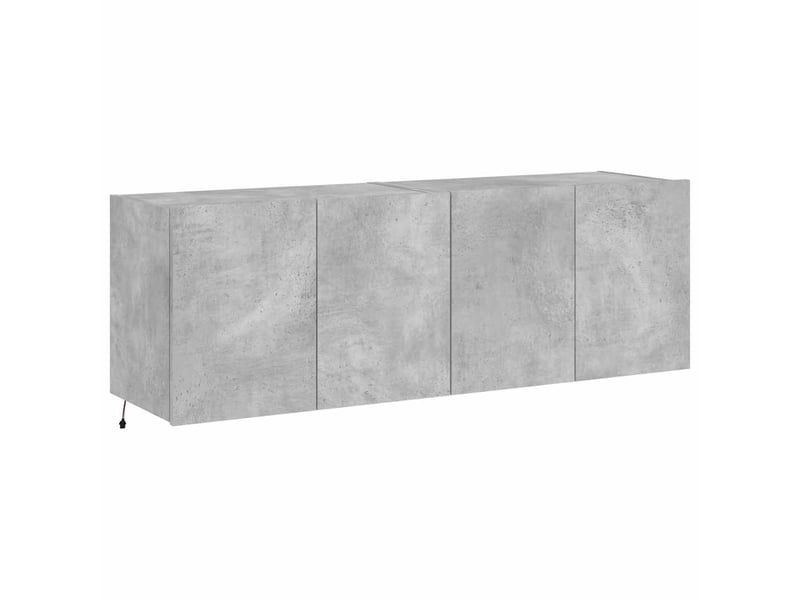 Lot de 2 meuble tv mural avec lumières led gris béton 60x35x41 cm - Conforama C