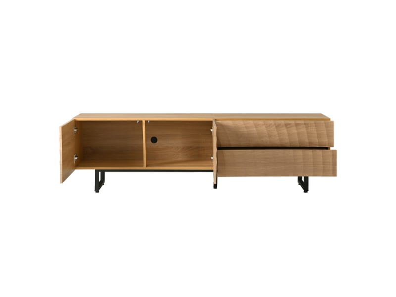 Meuble tv bas moderne - design unique et texture 3d, 180 x 38 x 51,5 cm - Conforama D