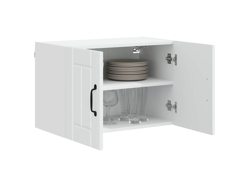  Meuble mural de cuisine, armoire de cuisine 2 pcs blanc brillant bois d'ingénierie shl2050  - Conforama C