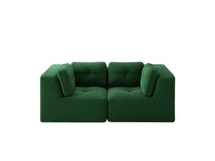 Canapé droit modulable 2 places velours côtelé vert – 208 x 104 x 69 cm