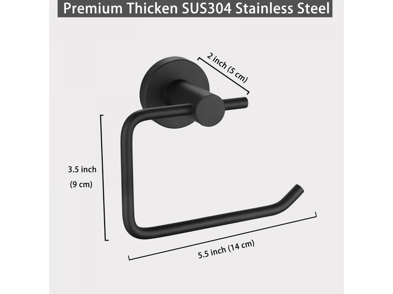  Porte-rouleau de toilette mural en acier inoxydable 304,support pour papier toilette salle de bain cuisine,noir mat  - Conforama E