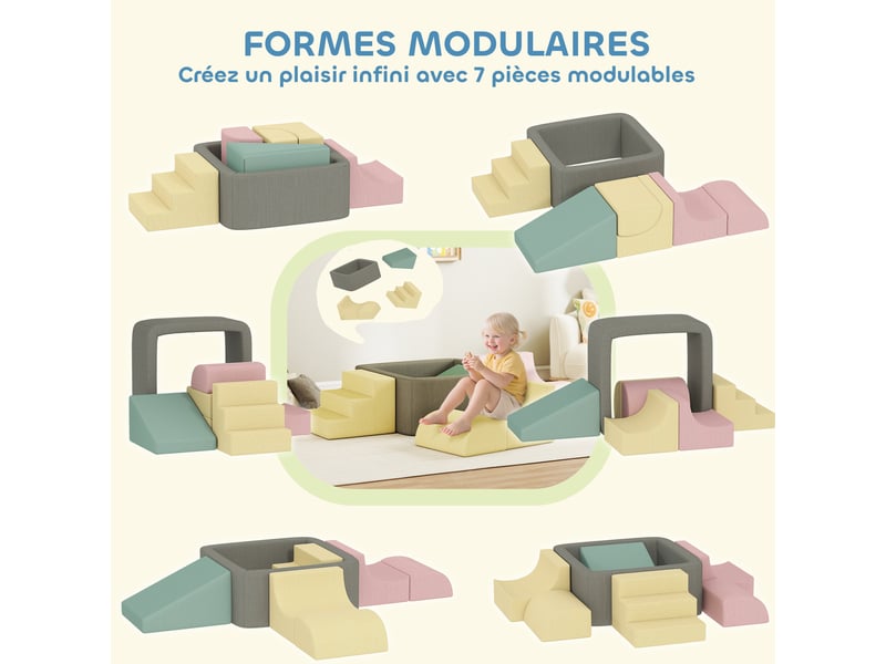 7 blocs de construction en mousse xxl revêtement tissu déhoussable ...