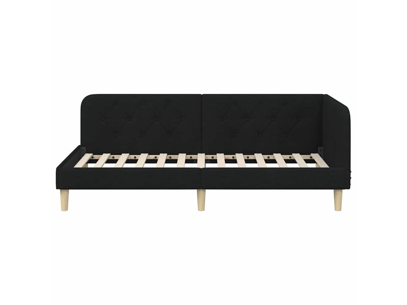  Lit simple- lit adulte -  cadre de lit d'angle noir 90 x 200 cm tissu  - Conforama D