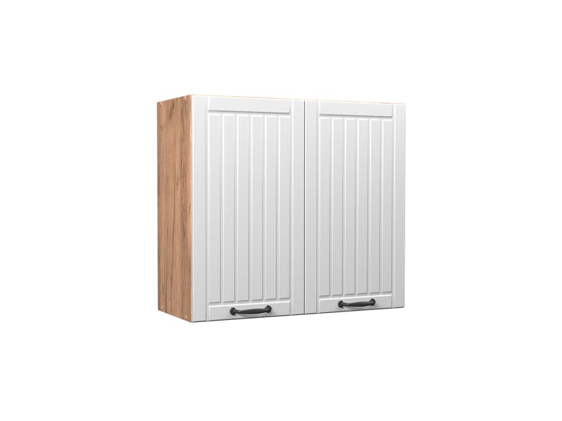 Vicco elément haut de cuisine, blanc campagnechêne de force doré, 80cm