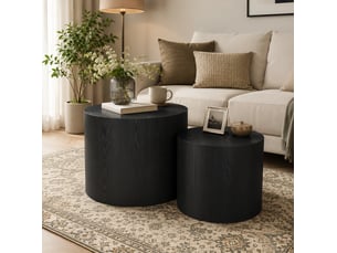 Table basse rond(e) coloris noir <strong>CHICFURN</strong> <strong></strong>